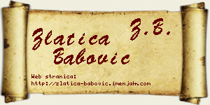 Zlatica Babović vizit kartica